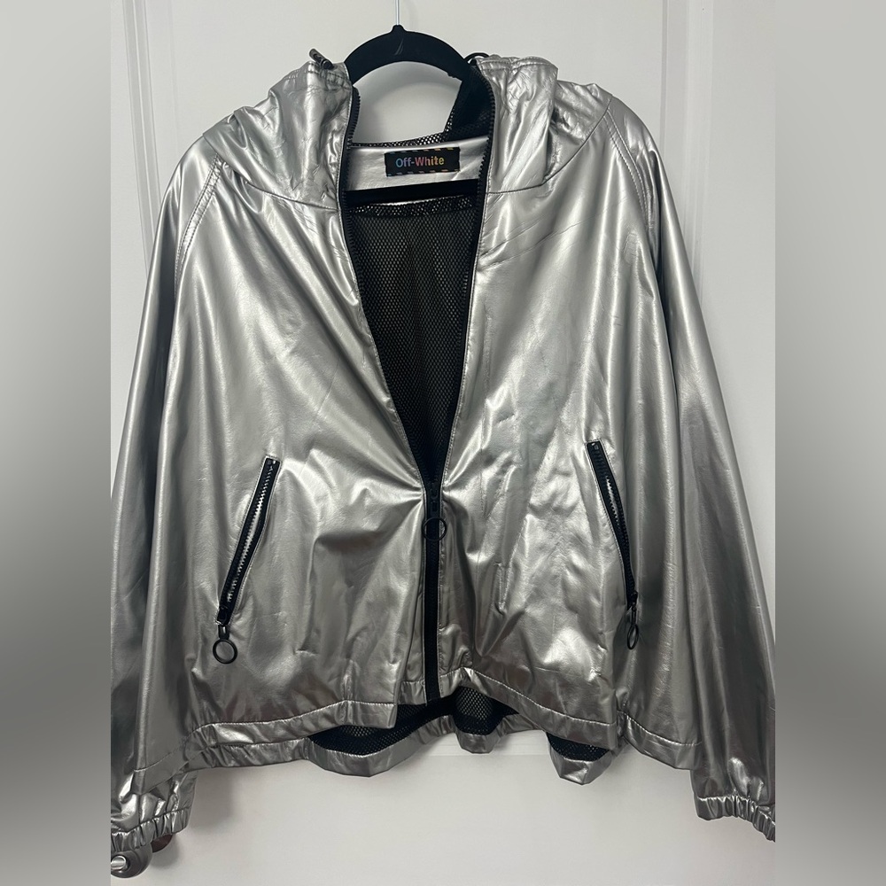 Off-White Silver Bomber Jacket - image 1